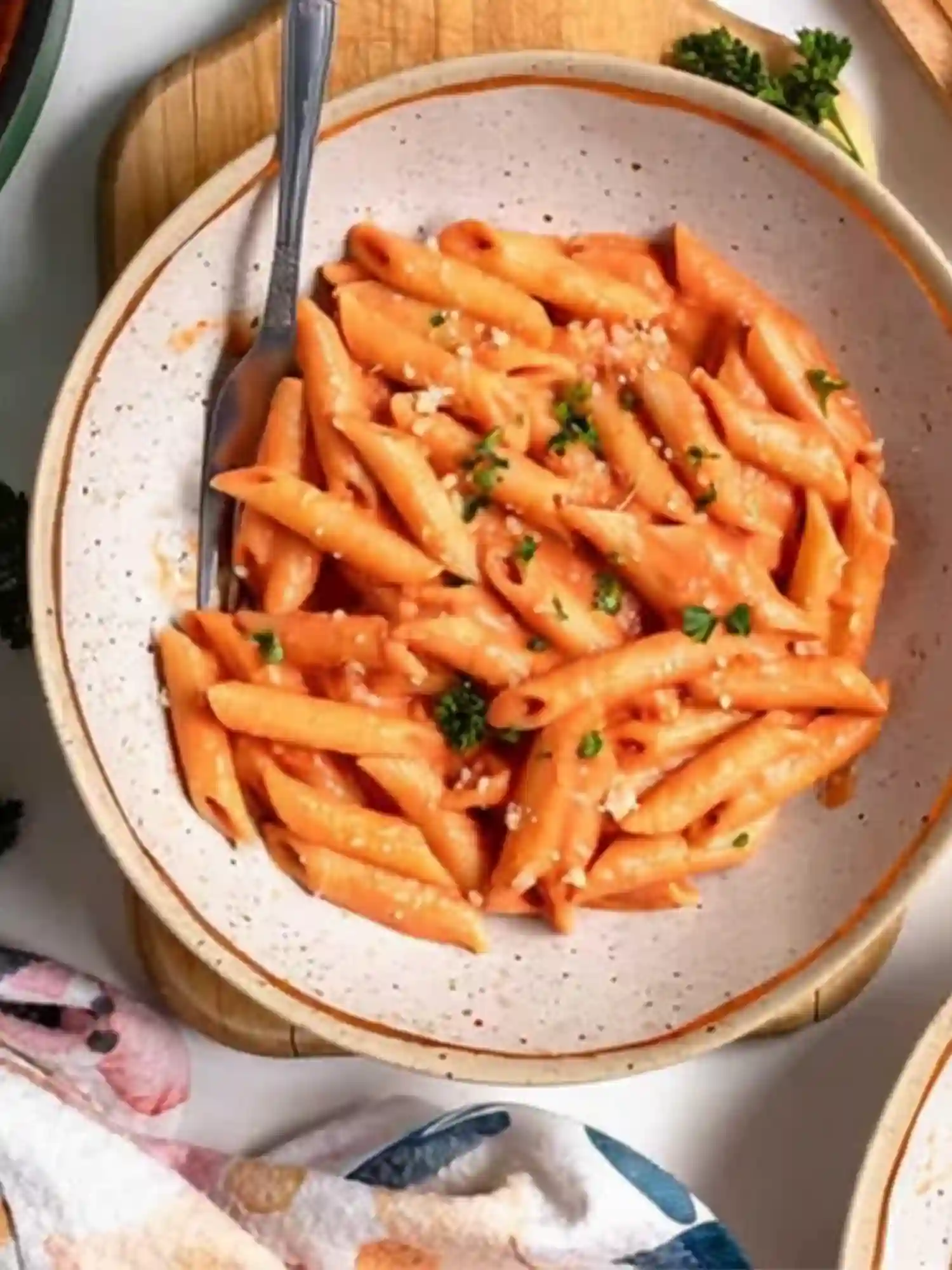 Pink Salt Pasta Sauce – Easy and Flavorful Recipe Penne pasta with creamy tomato sauce seasoned with Himalayan pink salt
