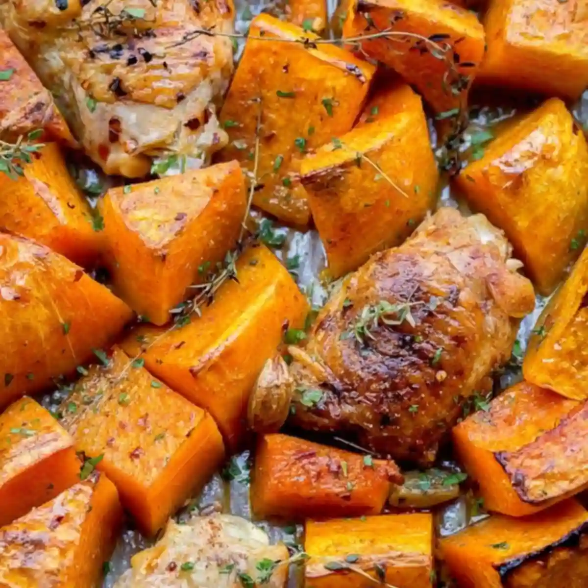 Garlic Herb Chicken with Roasted Squash Easy and Delicious