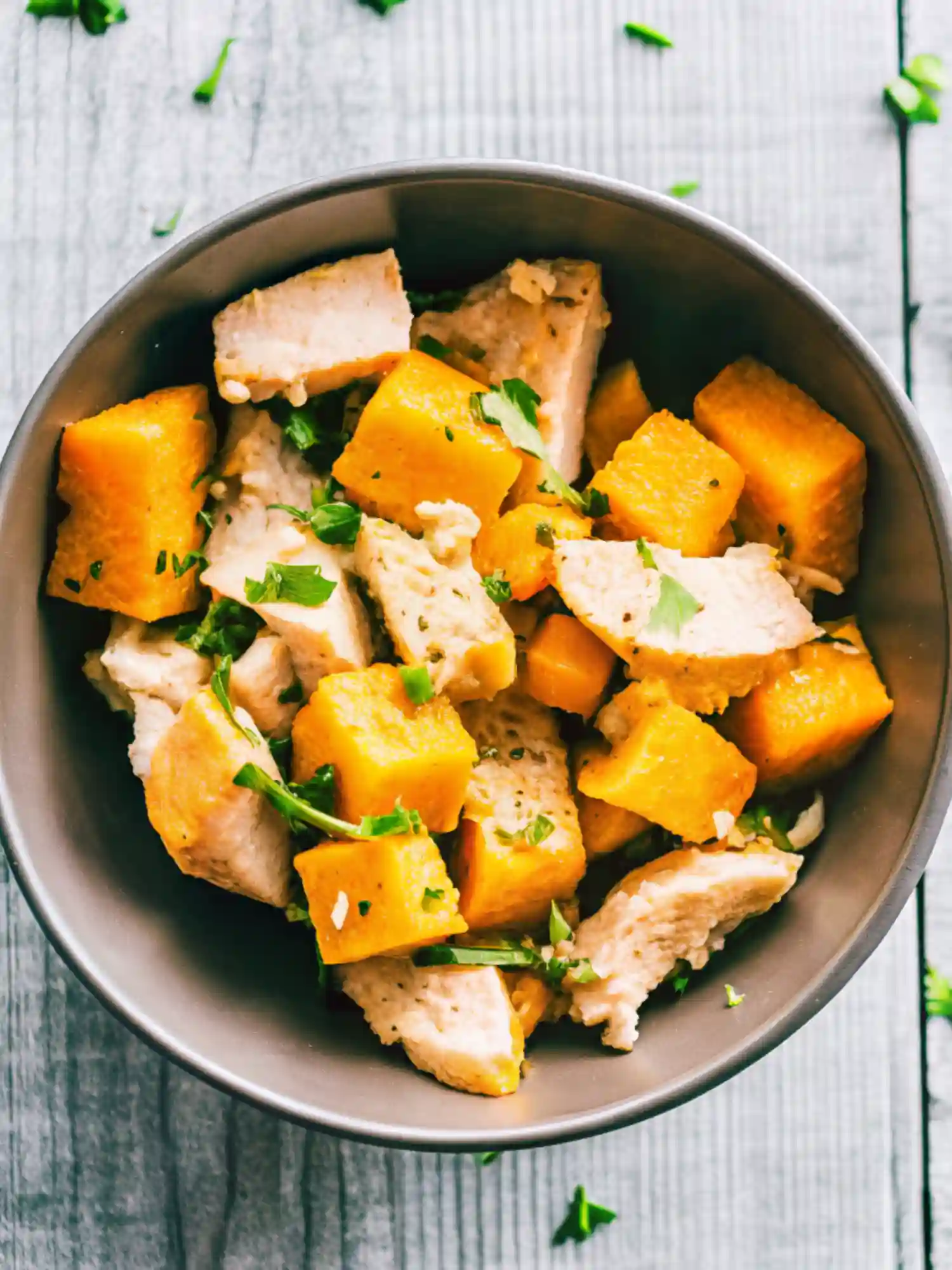 Chicken and butternut squash bowl perfect for fall dinner ideas