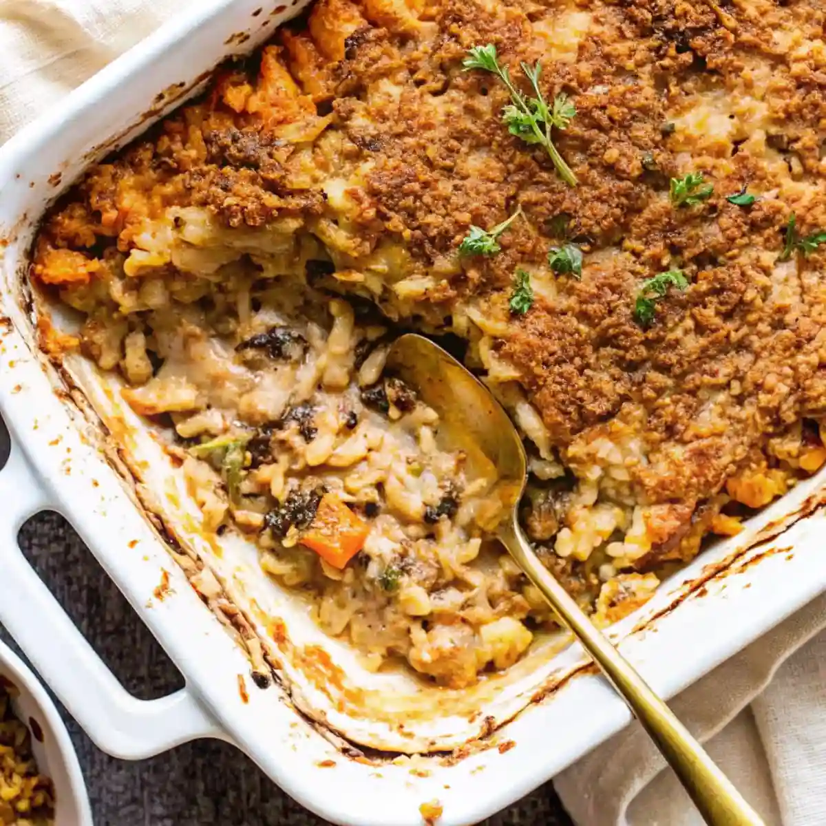 fall casserole recipes baked dish with rice vegetables and golden topping