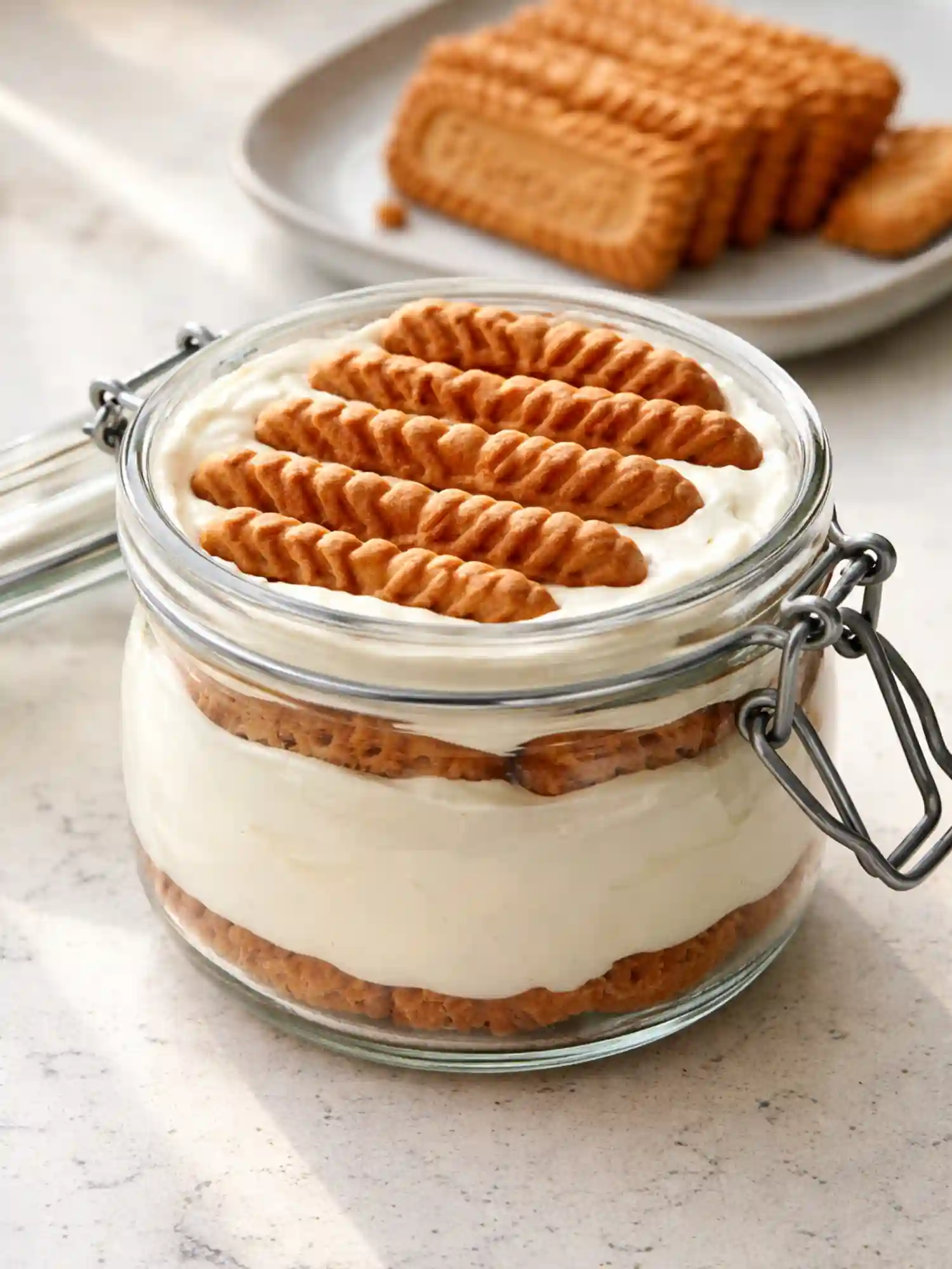 Viral Japanese Yogurt Cheesecake in Yogurt Cup Viral Japanese yogurt cheesecake made by pressing Biscoff cookies into thick Greek yogurt in a single-serve container, ready to be chilled.