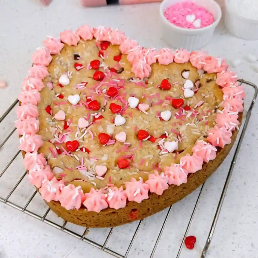 Heart Shaped Cookie Cake Irresistibly Easy Recipe