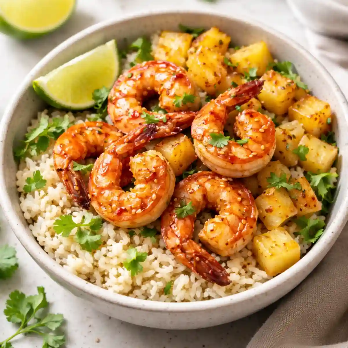 Shrimp Rice Bowl Easy Juicy Tropical Recipe
