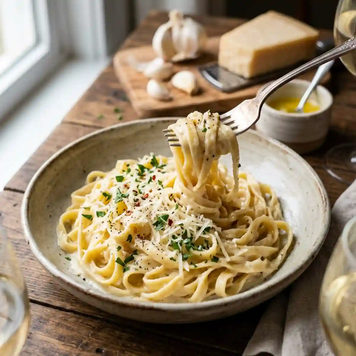 Easy Garlic Parmesan Pasta 