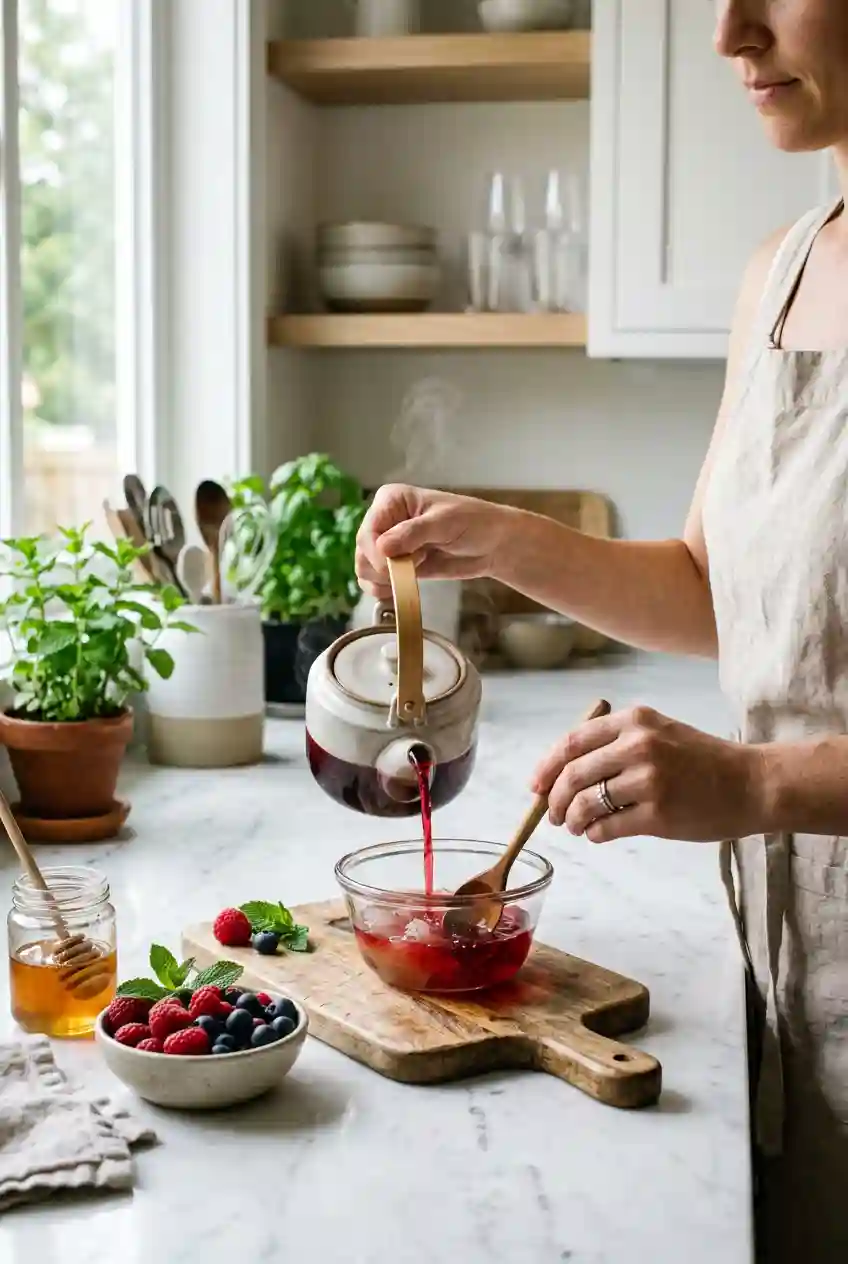 How to Make 3 Ingredient Gelatin Recipe for Weight Loss how to make 3 ingredient gelatin recipe for weight loss pouring hibiscus tea into gelatin