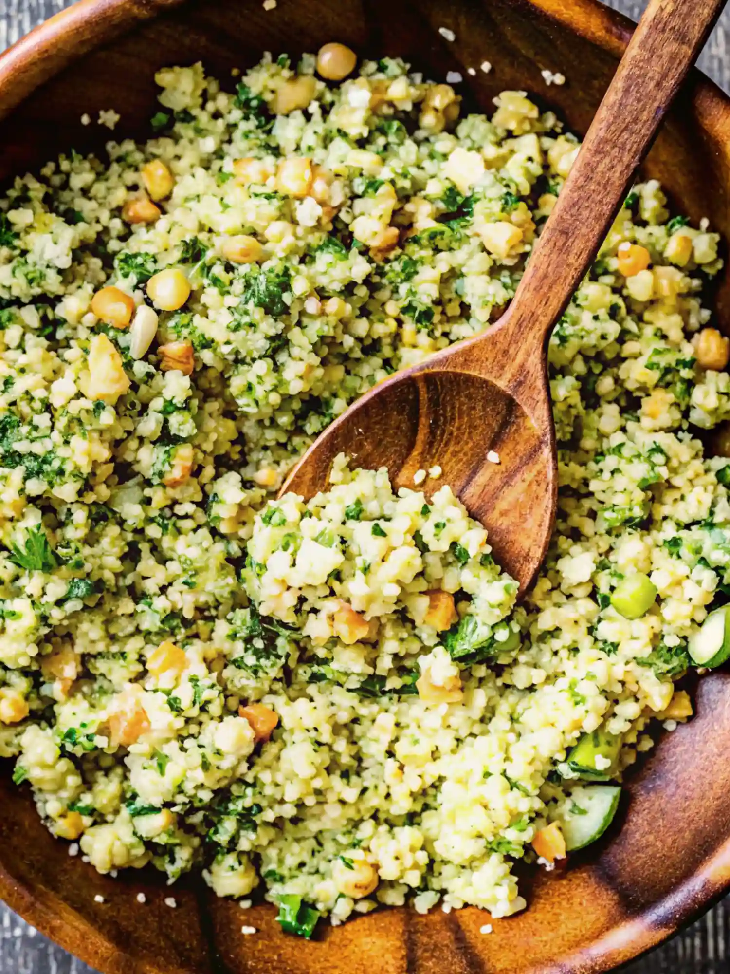 Jennifer Aniston Salad Close Up Quinoa Texture