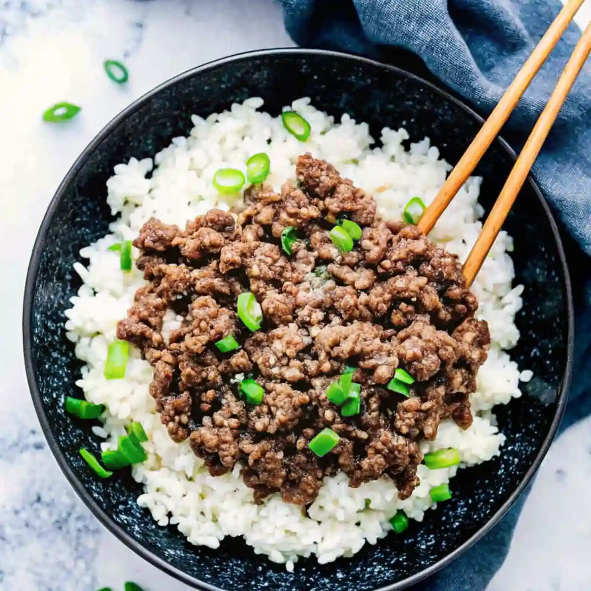 Quick Korean Ground Beef Bowl with Rice