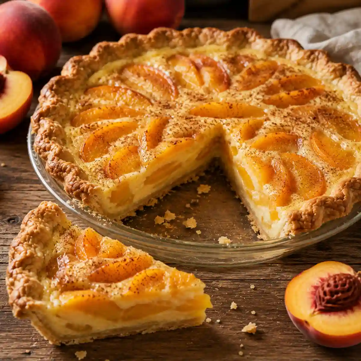 Old Fashioned Peach Custard Pie Recipe
