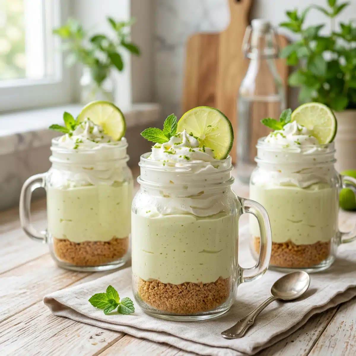 No Bake Key Lime Cheesecake Cups 