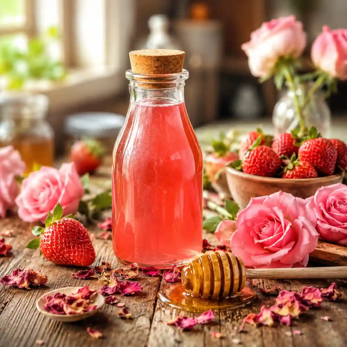 Honey Strawberry Rose Syrup Recipe Best Natural Blend