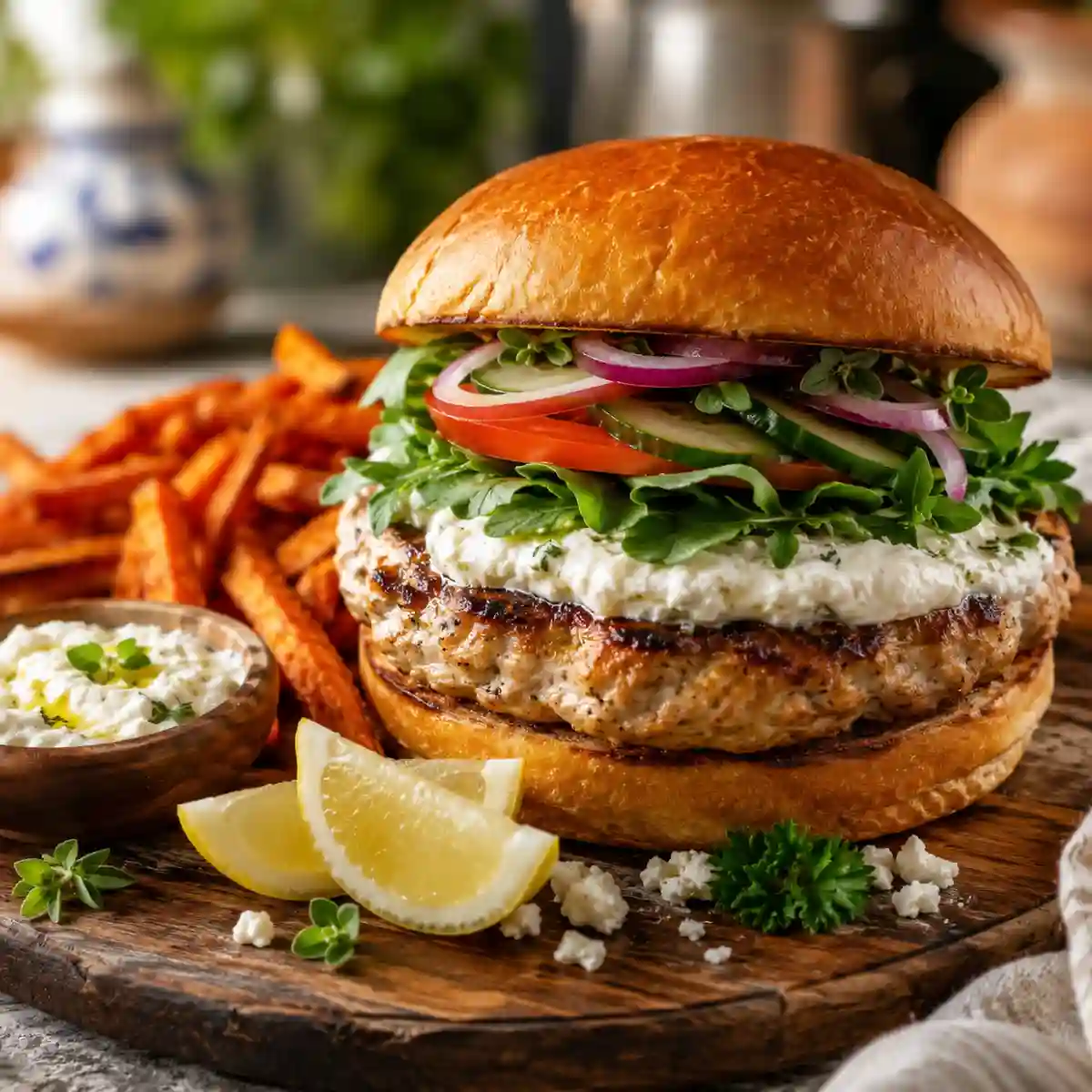 Mediterranean Turkey Burger with Whipped Feta Ultimate