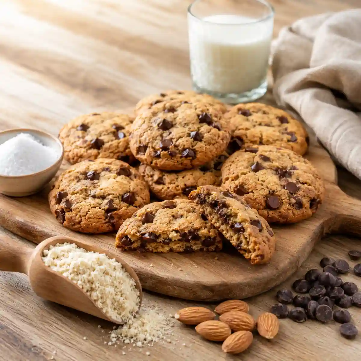 Monk Fruit Chocolate Chip Cookies | Healthy & Gluten Free